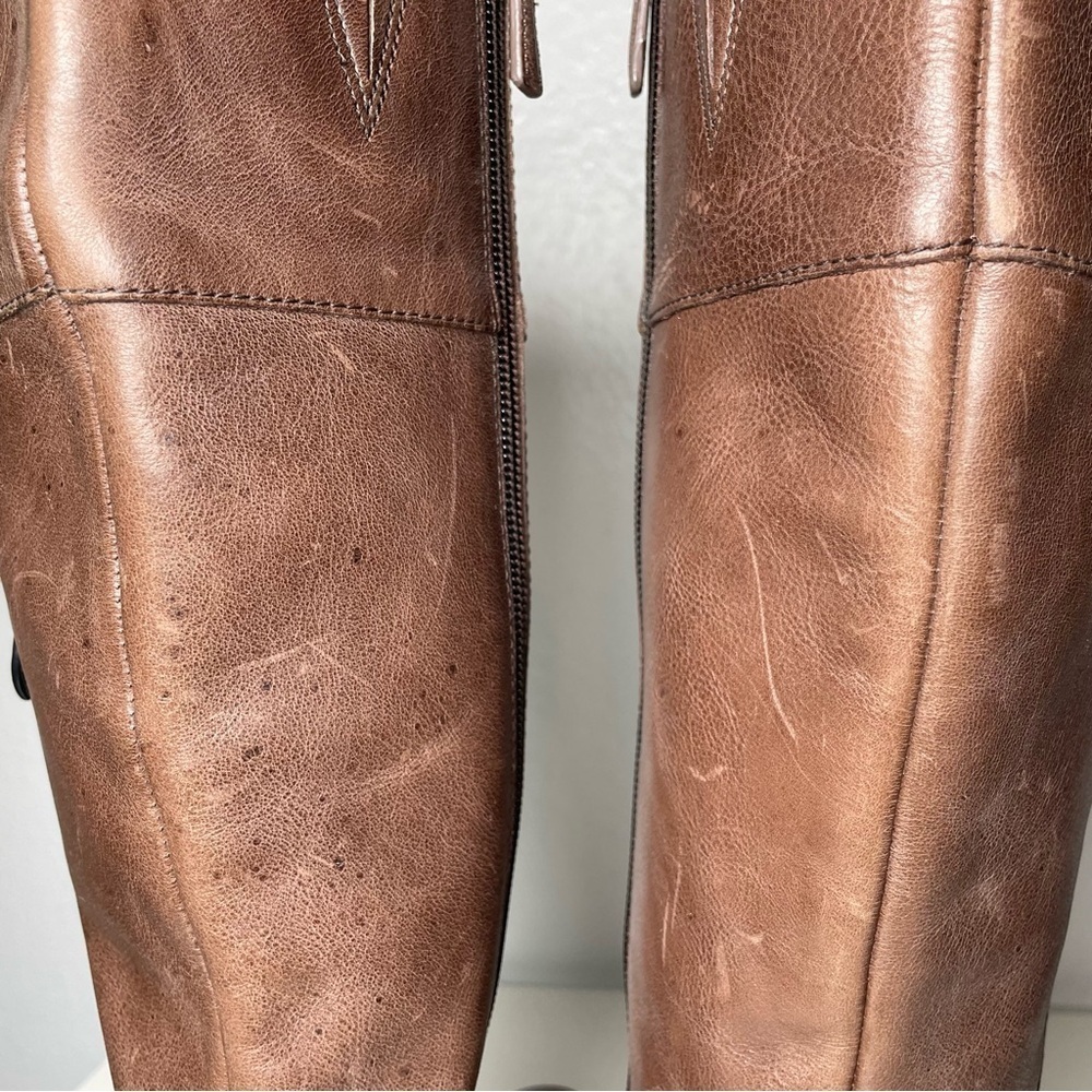Cole Haan Eldridge Riding Boots – Brown Leather with Black Trim, Size 6.5B - Picture 10 of 14
